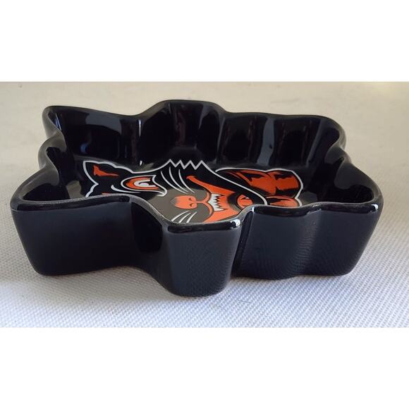CANDY/TRINKET DISH-SOURPUSS-Black-Orange Cat-Display-Ashtray-Small - Picture 5 of 8